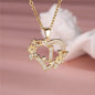 A-Z Letter Flower Heart Pendant Necklace