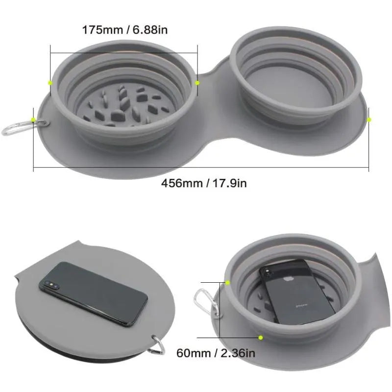 Silicone Foldable Slow Feeding Pet Bowl