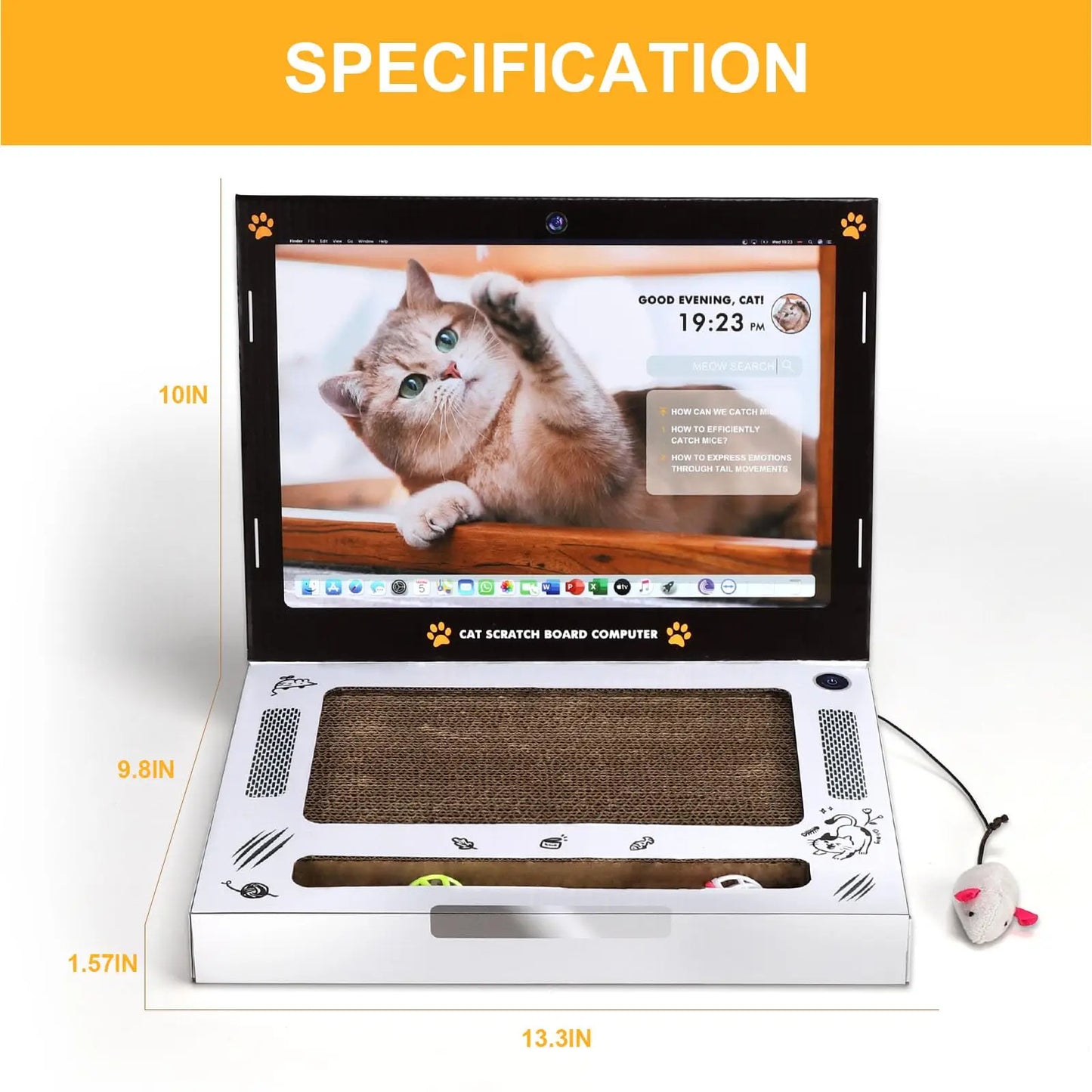 Cat Scratching Board Laptop