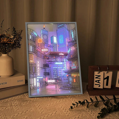 Anime LED Beautiful City Night View Light Painting